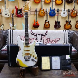 Fender Custom Shop Wild West White Lightning Stratocaster HSS Floyd Rose Rosewood Board 22 Frets Heavy Relic Graffiti Yellow - Image 6