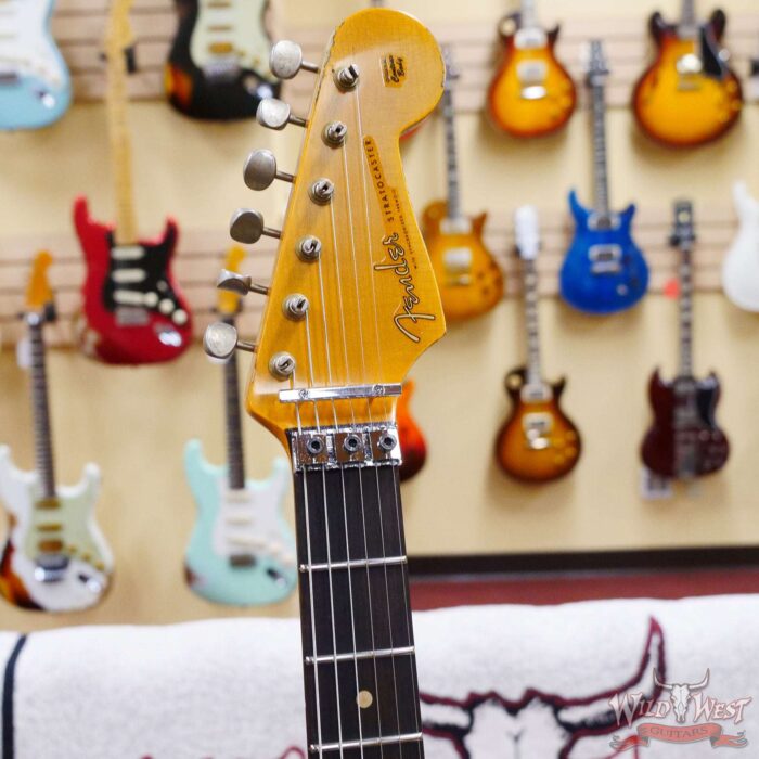 Fender Custom Shop Wild West White Lightning Stratocaster HSS Floyd Rose Rosewood Board 22 Frets Heavy Relic Graffiti Yellow - Image 7