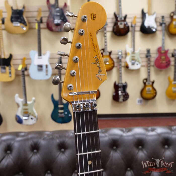 Fender Custom Shop Wild West White Lightning Stratocaster HSS Floyd Rose Rosewood Board 22 Frets Heavy Relic 3 Tone Sunburst - Image 7
