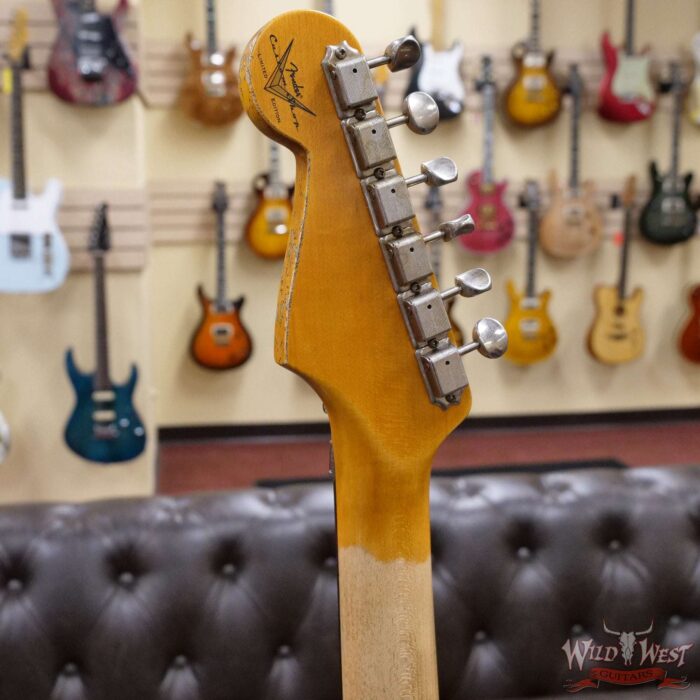 Fender Custom Shop Wild West White Lightning Stratocaster HSS Floyd Rose Rosewood Board 22 Frets Heavy Relic 3 Tone Sunburst - Image 10