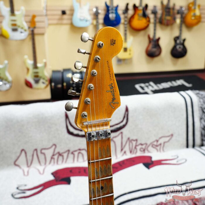 Fender Custom Shop Wild West White Lightning Stratocaster HSS Floyd Rose Maple Fingerboard 22 Frets Heavy Relic Lipstick Pink Metallic 8.10 LBS - Image 8