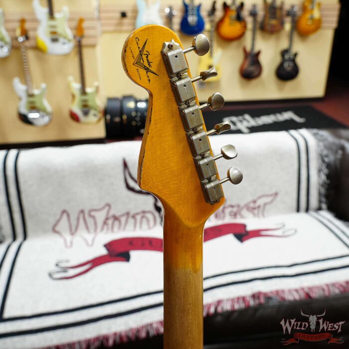Fender Custom Shop Wild West White Lightning Stratocaster HSS Floyd Rose Maple Fingerboard 22 Frets Heavy Relic Lipstick Pink Metallic 8.10 LBS - Image 10