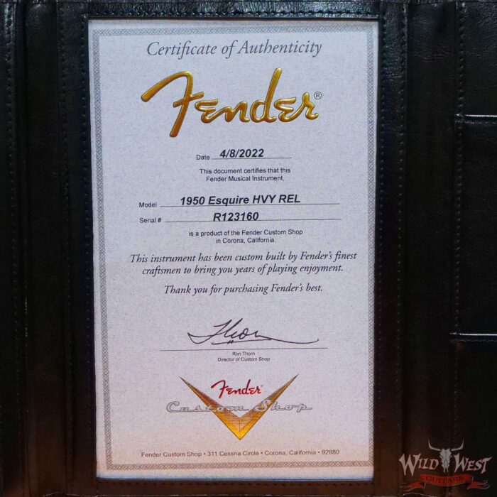 Fender Custom Shop 1950 Ash Esquire Hand-Wound Pickup Heavy Relic Aged Nocaster Blonde 6.90 LBS - Image 14