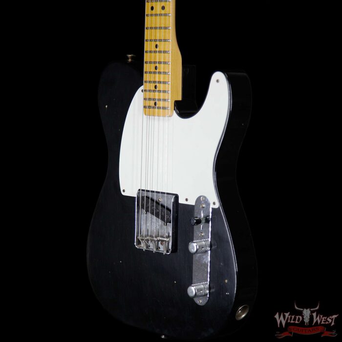 2020 NAMM Limited Edition Fender Custom Shop Vintage Custom 1950 Esquire Journeyman Relic Aged Black - Image 2