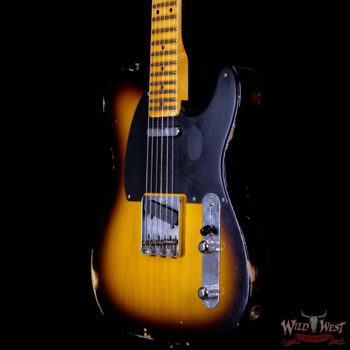 Fender Custom Shop 1951 Telecaster Relic Maple Neck 2 Tone Sunburst 7.15 LBS - Image 2