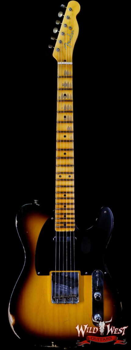 Fender Custom Shop 1951 Telecaster Relic Maple Neck 2 Tone Sunburst 7.15 LBS