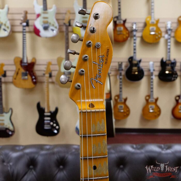 Fender Custom Shop 1952 Telecaster Maple Neck Heavy Relic Aged Black with Black Pickguard - Image 7