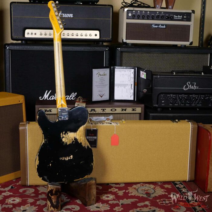 Fender Custom Shop 1952 Telecaster Heavy Relic Ash Body Maple Neck Black - Image 9