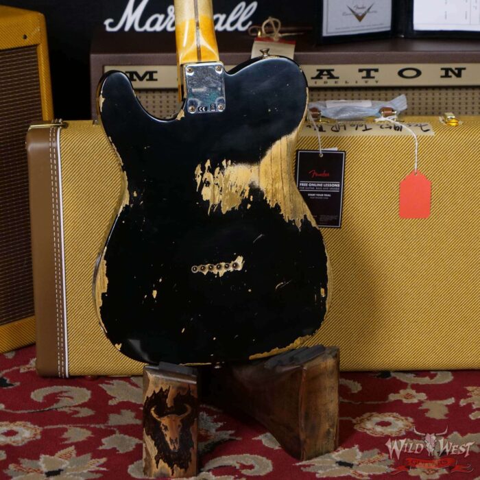 Fender Custom Shop 1952 Telecaster Heavy Relic Ash Body Maple Neck Black - Image 11