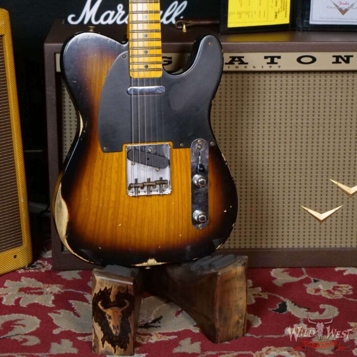 Fender Custom Shop 1952 Telecaster Relic Ash Body Maple Neck 2 Tone Sunburst 7.10 LBS - Image 8
