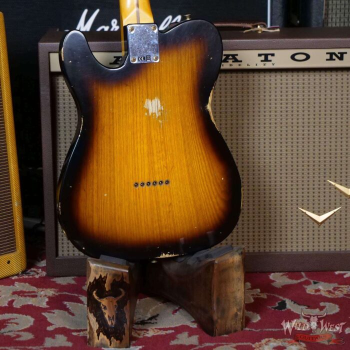 Fender Custom Shop 1952 Telecaster Relic Ash Body Maple Neck 2 Tone Sunburst 7.10 LBS - Image 11