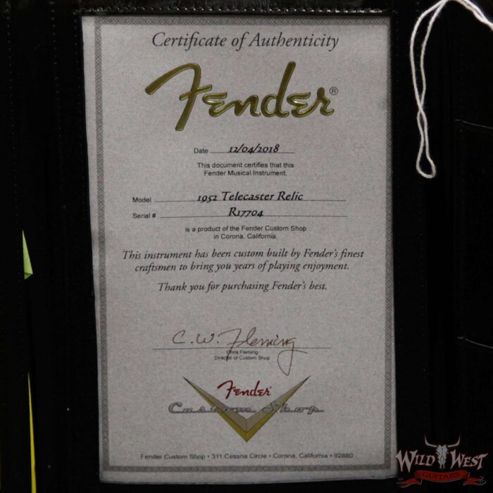 Fender Custom Shop 1952 Telecaster Relic Maple Neck White Blonde - Image 15