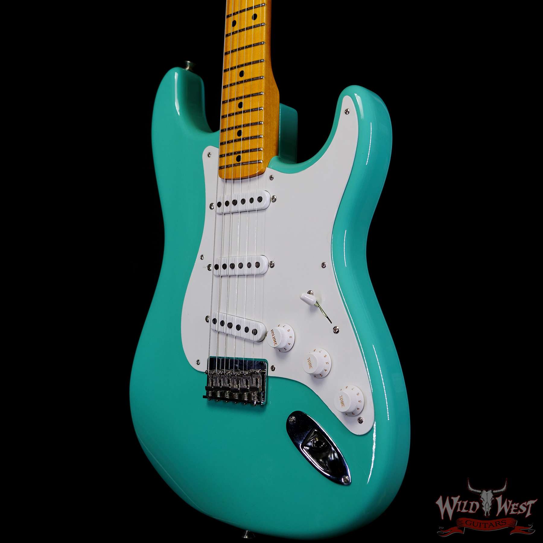 fendercs-1955strat-r127739-br__wwg.jpg Fender Custom Shop Vintage Custom ‘55 1955 Hardtail Stratocaster Time Capsule Package Aged Sea Foam Green - Image 2