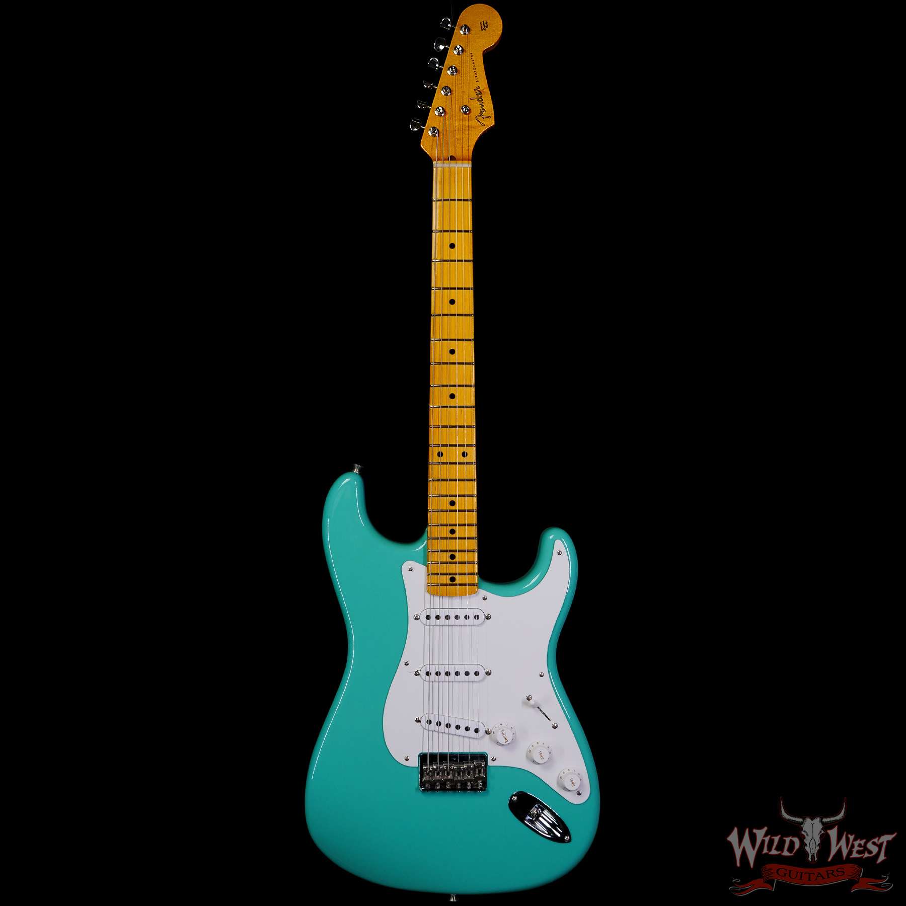fendercs-1955strat-r127739-c1__wwg.jpg Fender Custom Shop Vintage Custom ‘55 1955 Hardtail Stratocaster Time Capsule Package Aged Sea Foam Green - Image 3