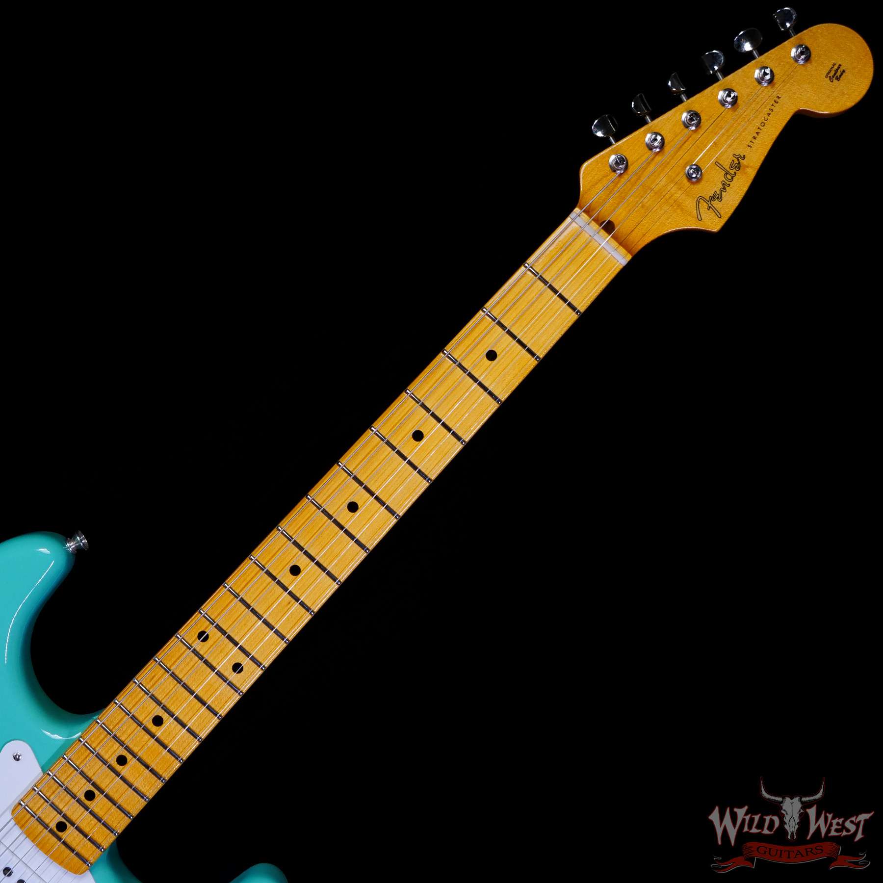 fendercs-1955strat-r127739-c2__wwg.jpg Fender Custom Shop Vintage Custom ‘55 1955 Hardtail Stratocaster Time Capsule Package Aged Sea Foam Green - Image 4