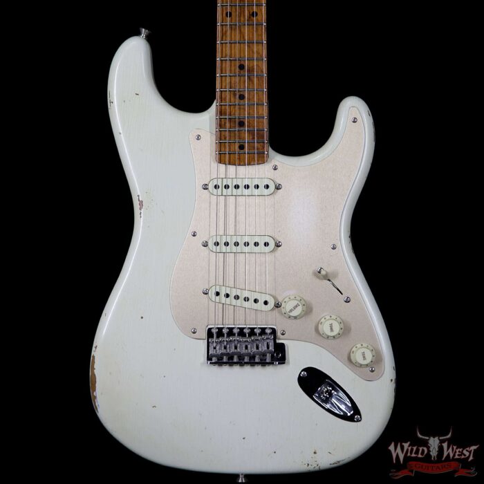 2017 NAMM Fender Custom Shop 30th Anniversary LTD 1956 Roasted Stratocaster Relic Aged Olympic White - Image 3