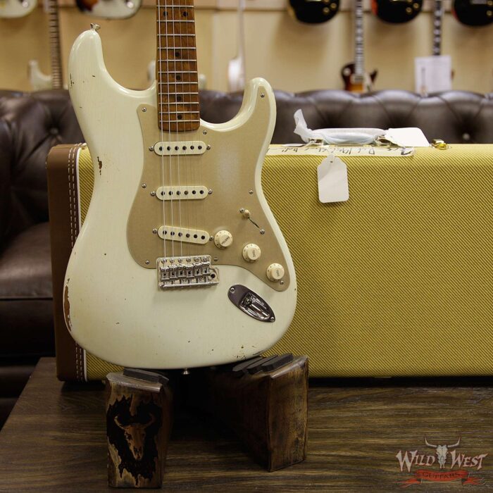 2017 NAMM Fender Custom Shop 30th Anniversary LTD 1956 Roasted Stratocaster Relic Aged Olympic White - Image 13