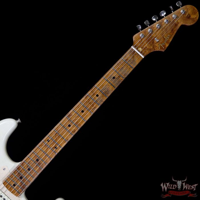 2017 NAMM Fender Custom Shop 30th Anniversary LTD 1956 Roasted Stratocaster Relic Aged Olympic White - Image 9