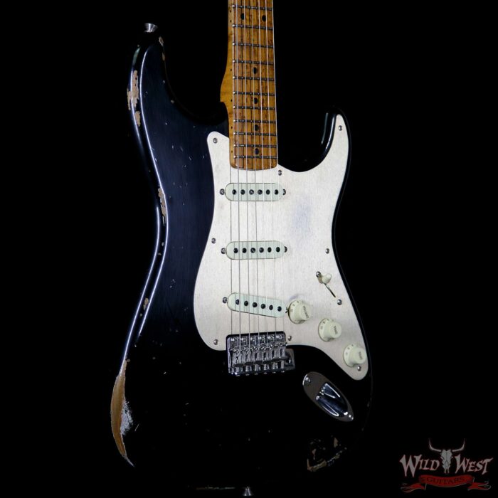 2017 NAMM Fender Custom Shop 30th Anniversary LTD 1956 Roasted Stratocaster Relic Aged Black - Image 4