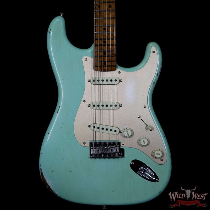 2017 NAMM Fender Custom Shop 30th Anniversary LTD 1956 Roasted Stratocaster Relic Faded Surf Green - Image 3