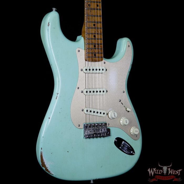 2017 NAMM Fender Custom Shop 30th Anniversary LTD 1956 Roasted Stratocaster Relic Faded Surf Green - Image 4