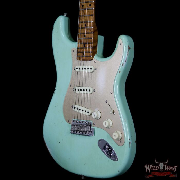 2017 NAMM Fender Custom Shop 30th Anniversary LTD 1956 Roasted Stratocaster Relic Faded Surf Green - Image 2