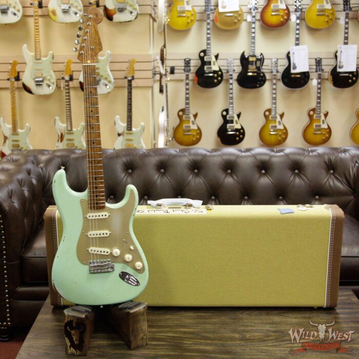 2017 NAMM Fender Custom Shop 30th Anniversary LTD 1956 Roasted Stratocaster Relic Faded Surf Green - Image 12