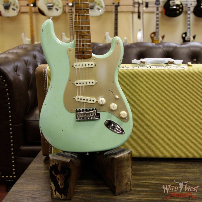 2017 NAMM Fender Custom Shop 30th Anniversary LTD 1956 Roasted Stratocaster Relic Faded Surf Green - Image 13