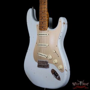 2017 NAMM Fender Custom Shop 30th Anniversary LTD 1956 Roasted Stratocaster Relic Faded Sonic Blue - Image 2