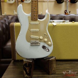 2017 NAMM Fender Custom Shop 30th Anniversary LTD 1956 Roasted Stratocaster Relic Faded Sonic Blue - Image 13