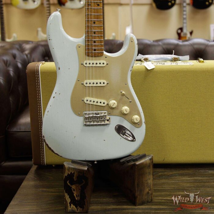 2017 NAMM Fender Custom Shop 30th Anniversary LTD 1956 Roasted Stratocaster Relic Faded Sonic Blue - Image 13