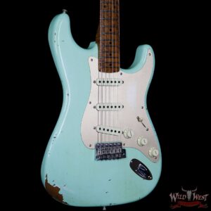 2017 NAMM Fender Custom Shop 30th Anniversary LTD 1956 Roasted Stratocaster Relic Faded Surf Green - Image 4