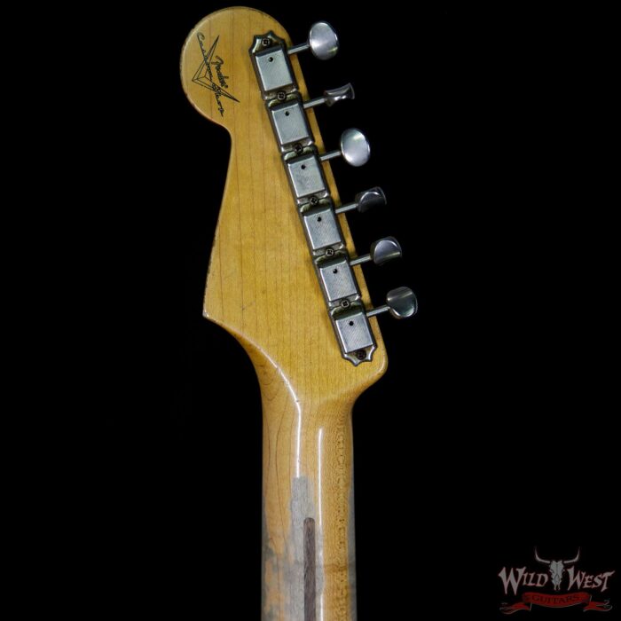 2011 Fender Custom Shop 1956 Stratocaster Heavy Relic Flame Quartersawn Maple Neck Black 7.1 Pounds - Image 10
