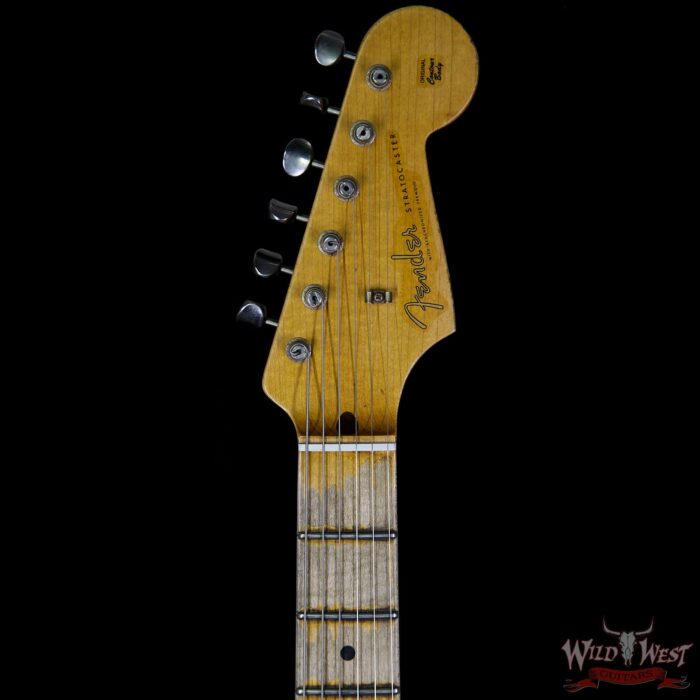 2011 Fender Custom Shop 1956 Stratocaster Heavy Relic Flame Quartersawn Maple Neck Black 7.1 Pounds - Image 8