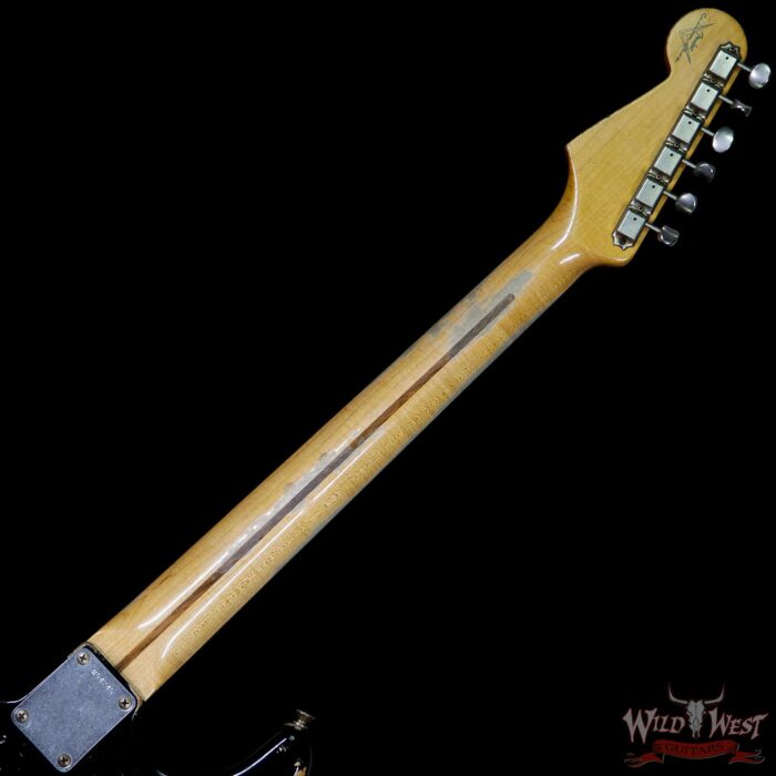 2011 Fender Custom Shop 1956 Stratocaster Heavy Relic Flame Quartersawn Maple Neck Black 7.1 Pounds - Image 11