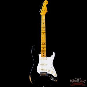 Fender Custom Shop 1956 Ash Stratocaster Hand-Wound Pickups Relic Faded Black - Image 3