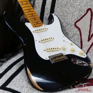 Fender Custom Shop 1956 Ash Stratocaster Hand-Wound Pickups Relic Faded Black - Image 8