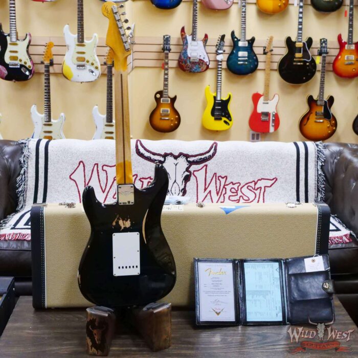 Fender Custom Shop 1956 Ash Stratocaster Hand-Wound Pickups Relic Faded Black - Image 11