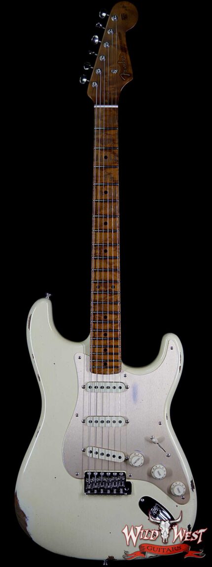 Fender Custom Shop 1956 Stratocaster Relic Roasted Birdeye Maple Neck Aged Vintage White