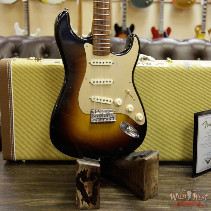 Fender Custom Shop 1956 Stratocaster Relic Roasted Birdeye Maple Neck 2 Tone Sunburst - Image 12