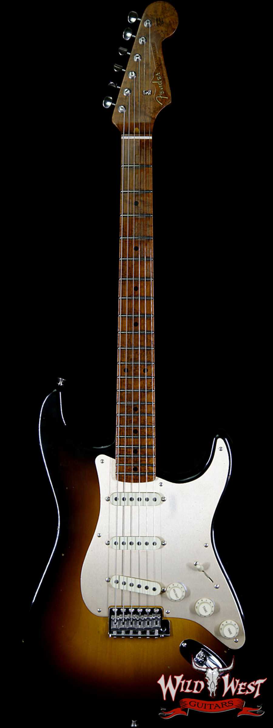 fendercs-1956rststrat-2ts-cz538717-main__wwg_large.jpg Fender Custom Shop 1956 Stratocaster Relic Roasted Birdeye Maple Neck 2 Tone Sunburst - Image 1