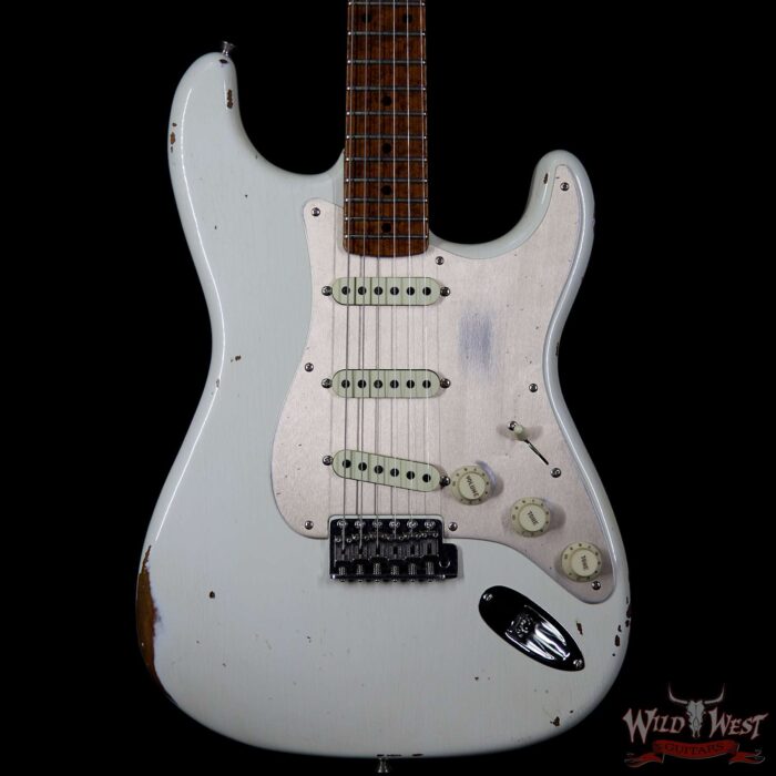 Fender Custom Shop NAMM Limited 1956 Roasted Stratocaster Relic Birdseye Maple Neck Olympic White - Image 3