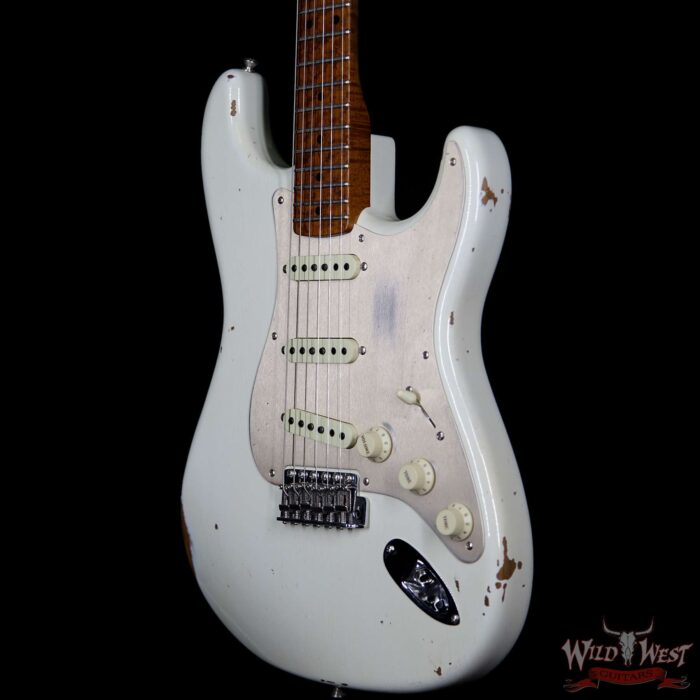 Fender Custom Shop NAMM Limited 1956 Roasted Stratocaster Relic Birdseye Maple Neck Olympic White - Image 2