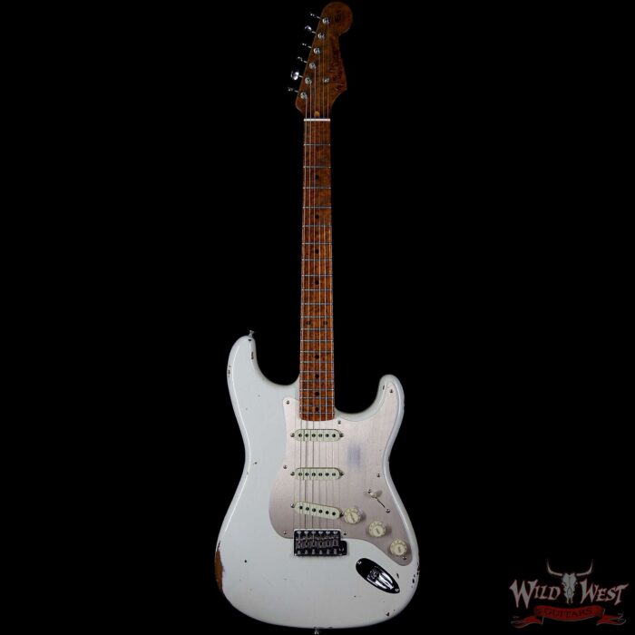 Fender Custom Shop NAMM Limited 1956 Roasted Stratocaster Relic Birdseye Maple Neck Olympic White - Image 4
