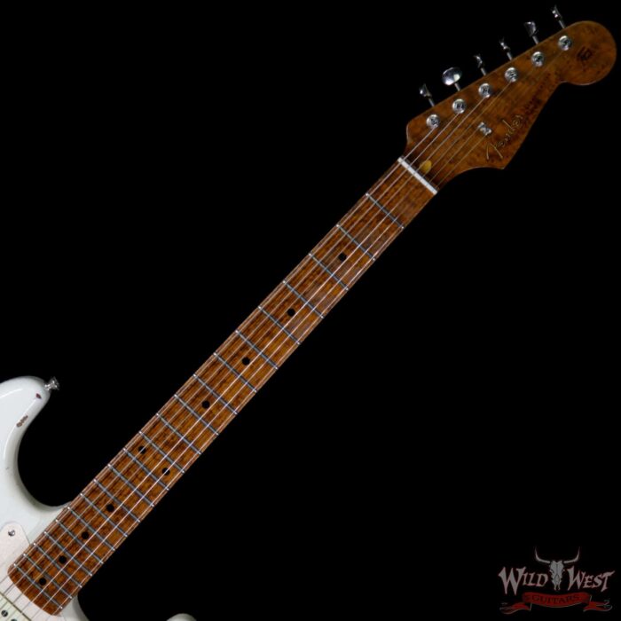 Fender Custom Shop NAMM Limited 1956 Roasted Stratocaster Relic Birdseye Maple Neck Olympic White - Image 8