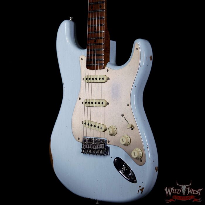 Fender Custom Shop 1956 Roasted Stratocaster Relic Birdseye Maple Neck Aged Sonic Blue - Image 2