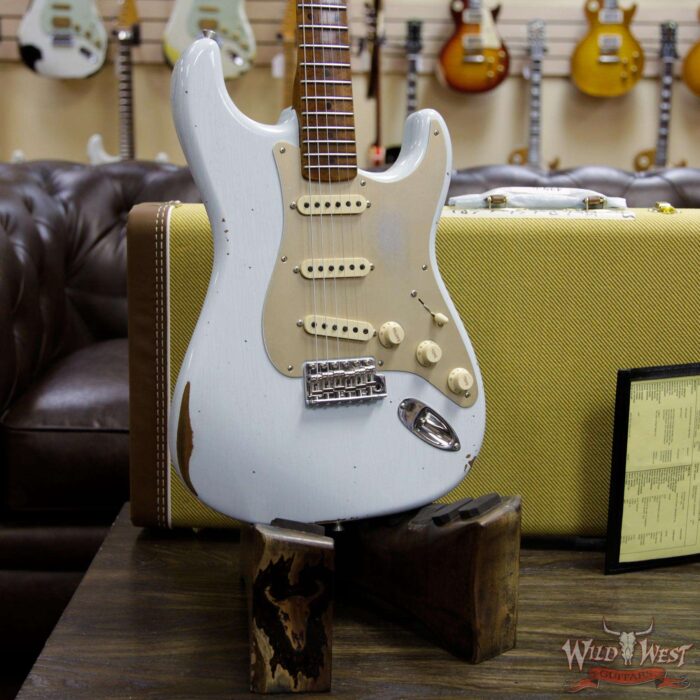 Fender Custom Shop 1956 Roasted Stratocaster Relic Birdseye Maple Neck Aged Sonic Blue - Image 13