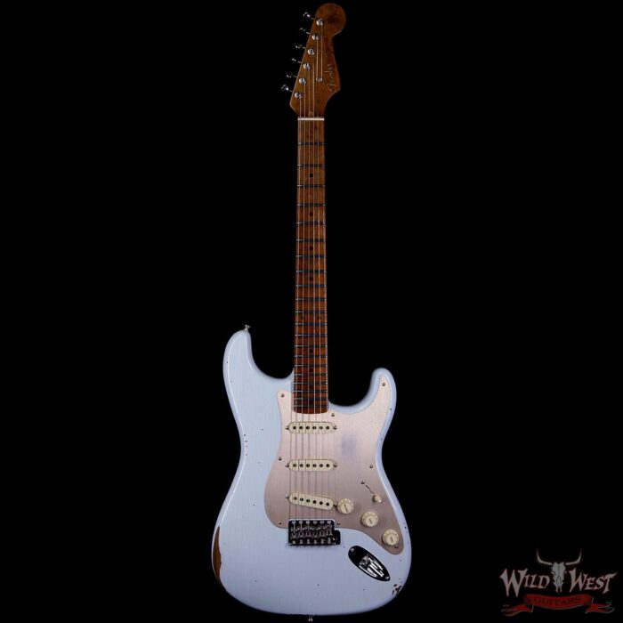 Fender Custom Shop 1956 Roasted Stratocaster Relic Birdseye Maple Neck Aged Sonic Blue - Image 4