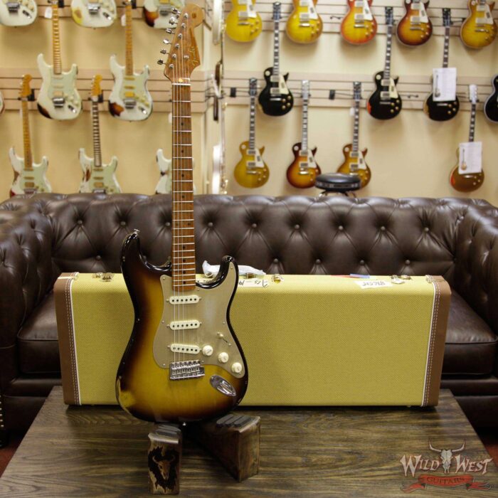 2017 NAMM Fender Custom Shop 30th Anniversary LTD 1956 Roasted Stratocaster Relic 2 Tone Sunburst - Image 12
