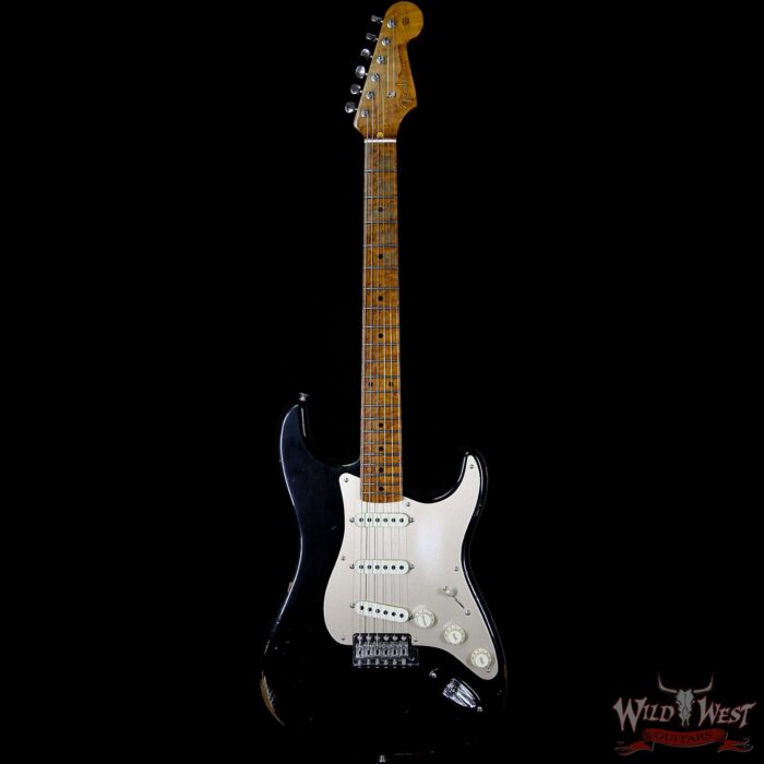 2017 NAMM Fender Custom Shop 30th Anniversary LTD 1956 Roasted Stratocaster Relic Aged Black - Image 5